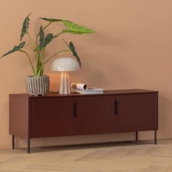 Gunnar tv meubel 154 cm grenen bordeauxrood [fsc]