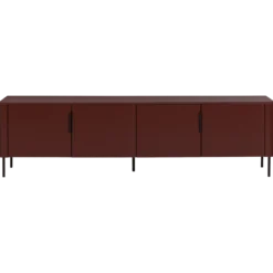 Gunnar tv meubel 200 cm grenen bordeauxrood [fsc]
