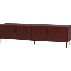 Gunnar tv meubel 200 cm grenen bordeauxrood [fsc]