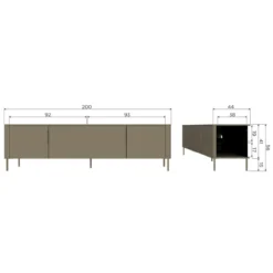 Gunnar tv meubel 154 cm grenen matzwart [fsc]