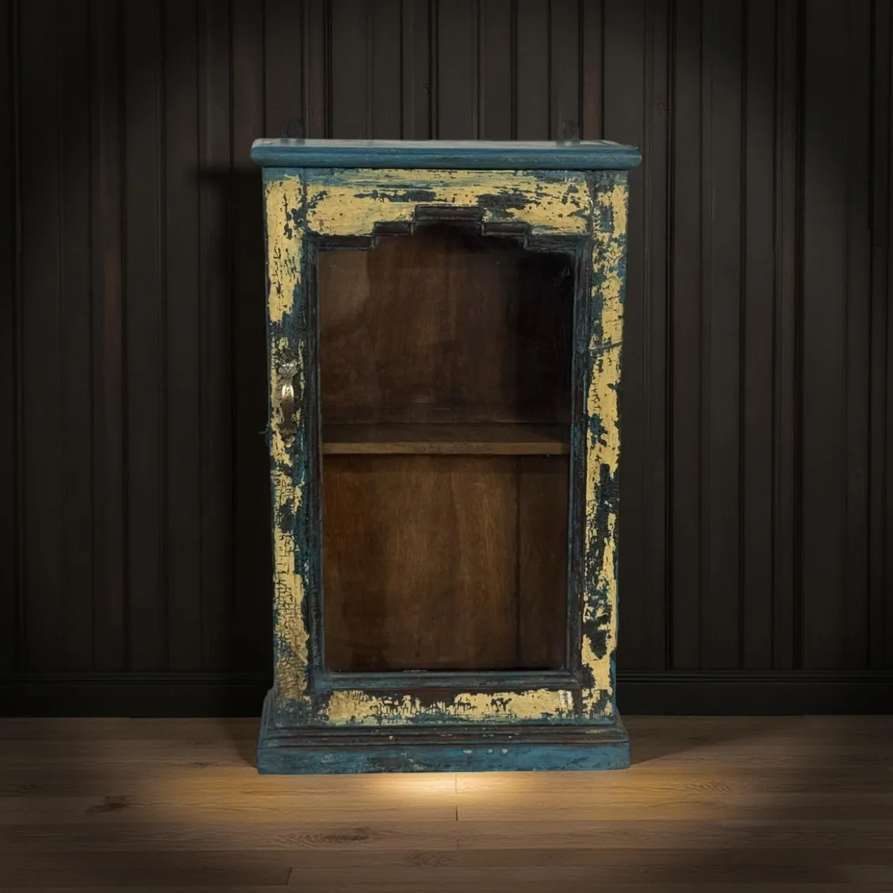 Hangkast uniek blauw/geel