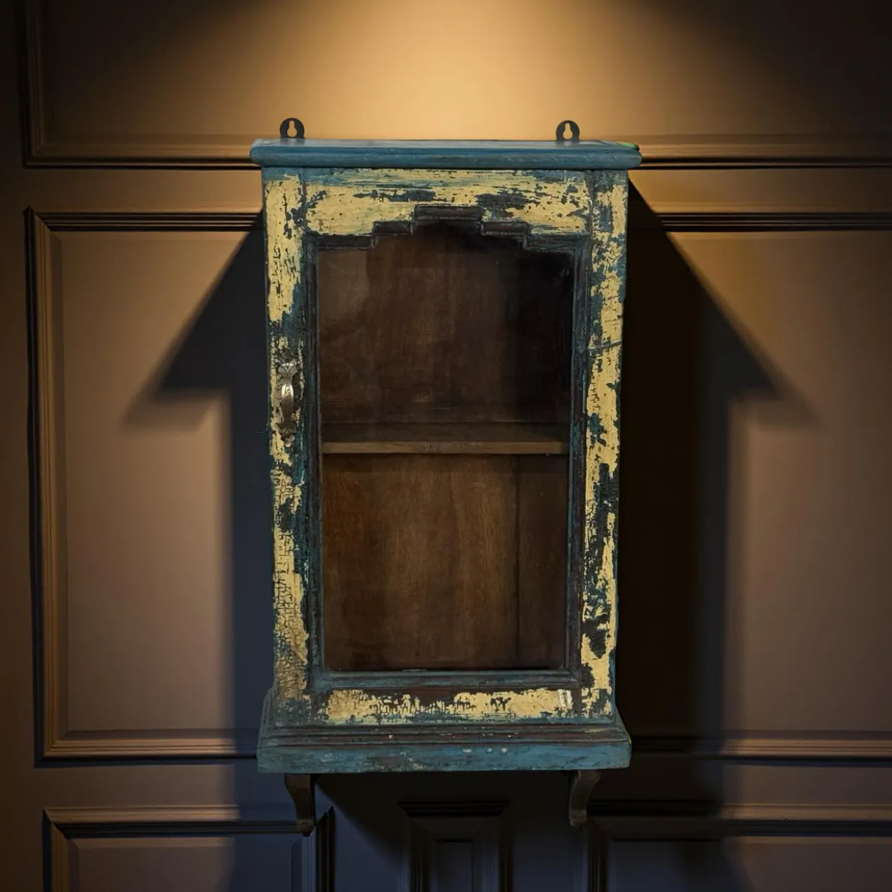 Hangkast uniek blauw/geel
