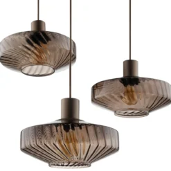 Hanglamp Anouk 3-Lichts rond koffie