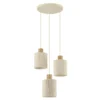 Hanglamp Arjan 3-lichts rond beige