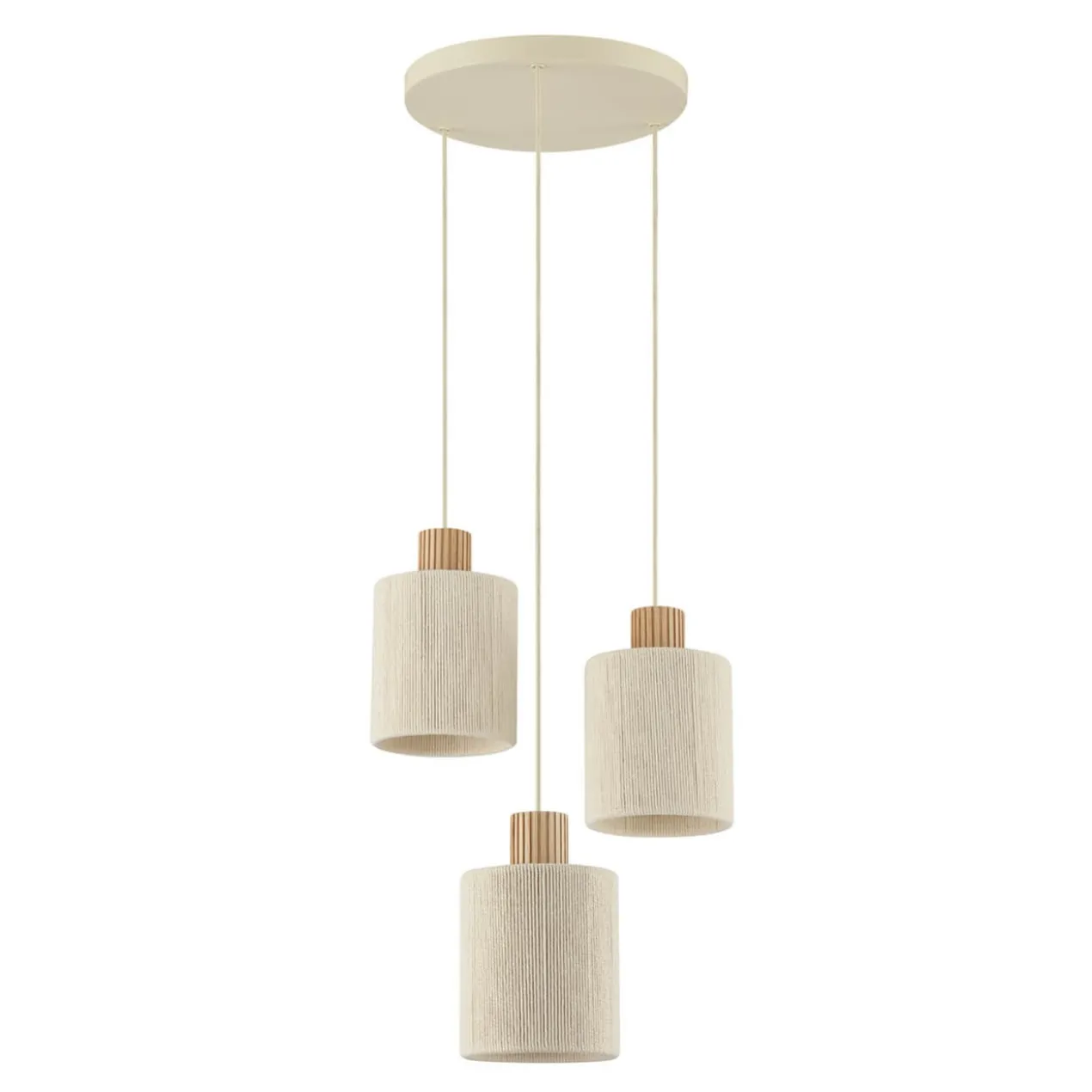 Hanglamp Arjan 3-lichts rond beige