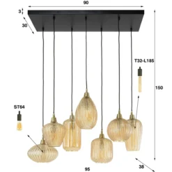 Hanglamp Buckingham Amber Aanbieding