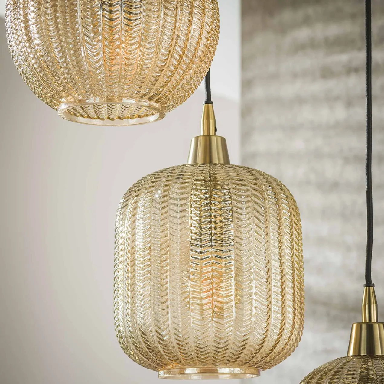 Hanglamp Buckingham Amber getrapt