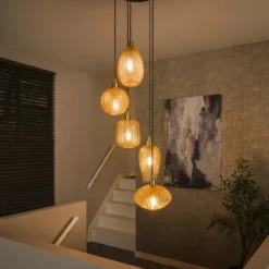 Hanglamp Buckingham Amber getrapt