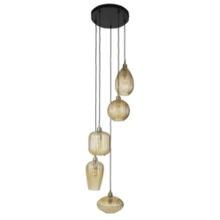 Hanglamp Buckingham Amber getrapt