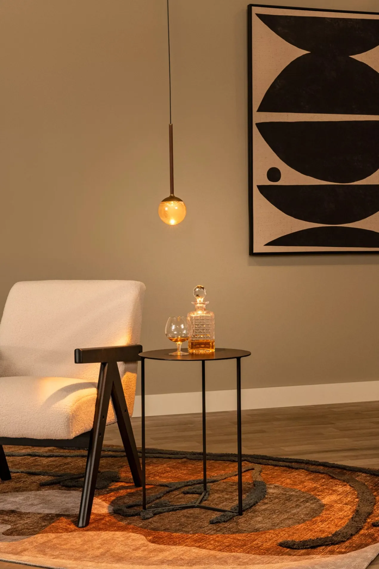 Hanglamp Calina 1-lichts koffie