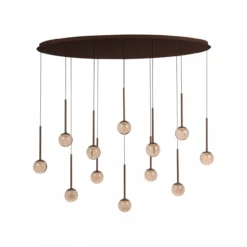 Hanglamp Calina ovaal 12-lichts koffie