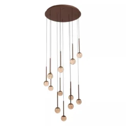 Hanglamp Calina Rond 12-lichts koffie