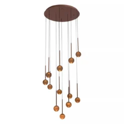 Hanglamp Calina Rond 12-lichts koffie