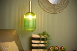 Hanglamp Danique Ø20 cm groen/messing