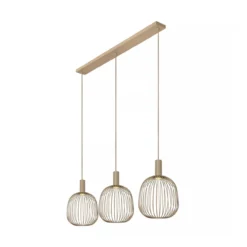 Hanglamp Esterel balk 3-lichts taupe