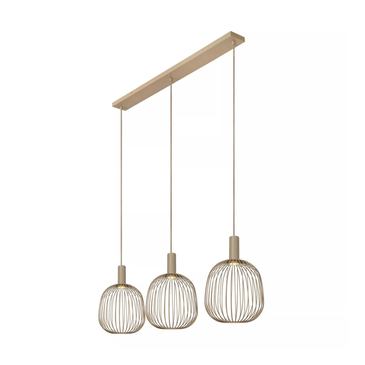 Hanglamp Esterel balk 3-lichts taupe