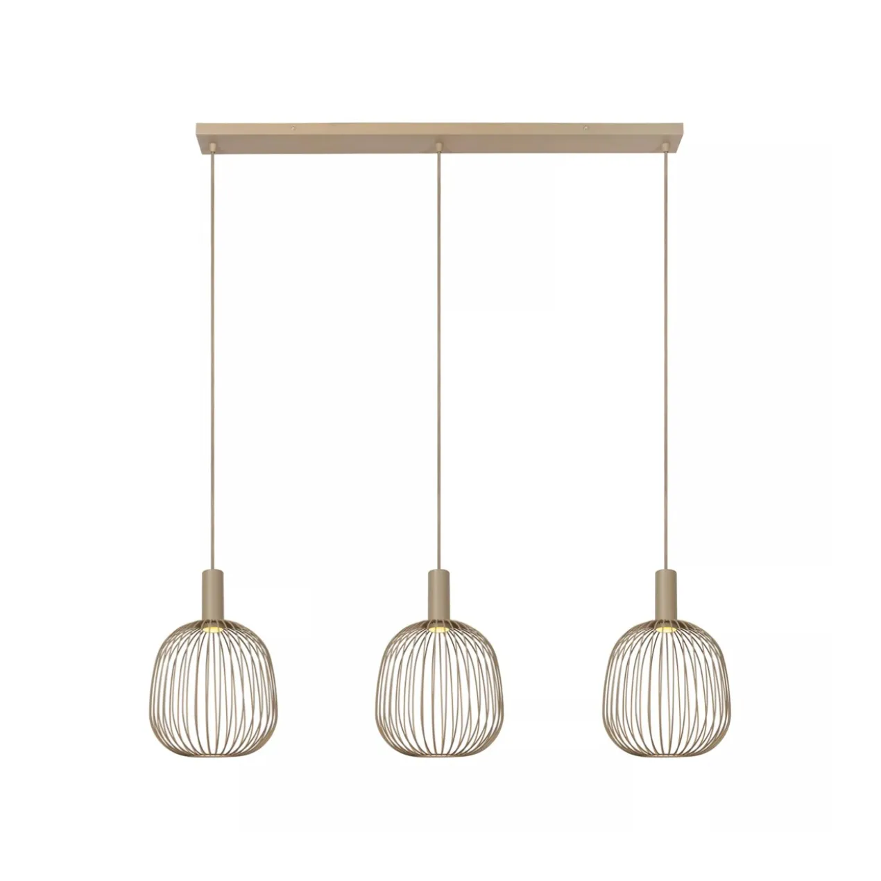 Hanglamp Esterel balk 3-lichts taupe