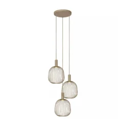 Hanglamp Esterel rond 3-lichts taupe
