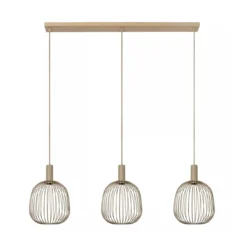 Hanglamp Esterel rond 3-lichts taupe