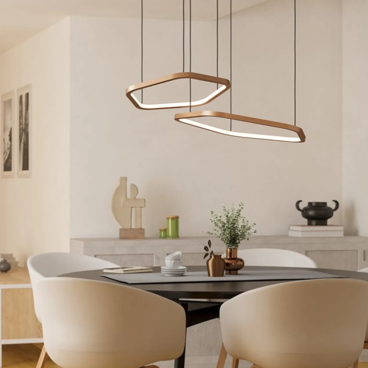Hanglamp Estrella 2-lichts brons