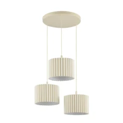 Hanglamp Ferry 3-lichts rond beige