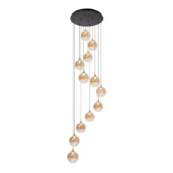 Hanglamp Gisela 12-lichts rond amber