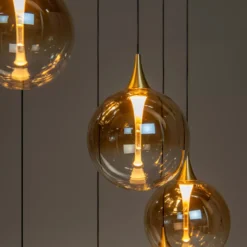Hanglamp Gisela 12-lichts rond amber