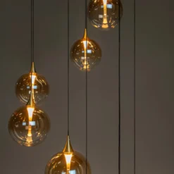 Hanglamp Gisela 12-lichts rond amber