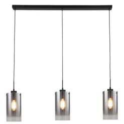 Hanglamp Guus rookglas 3-lichts - Zwart Guus Hanglamp Rookglas 3-lichts - Zwart #1