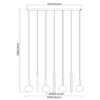 Hanglamp Jasmine balk 7-lichts koper