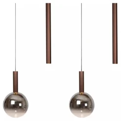 Hanglamp Jasmine balk 7-lichts koper