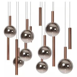 Hanglamp Jasmine ovaal 14-lichts koper
