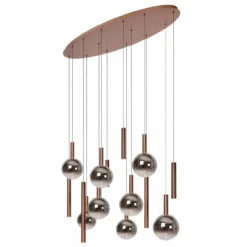 Hanglamp Jasmine ovaal 14-lichts koper