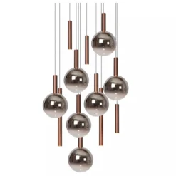 Hanglamp Jasmine rond 12-lichts koper