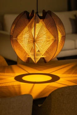 Hanglamp Jessica touw Ø50 cm walnoot