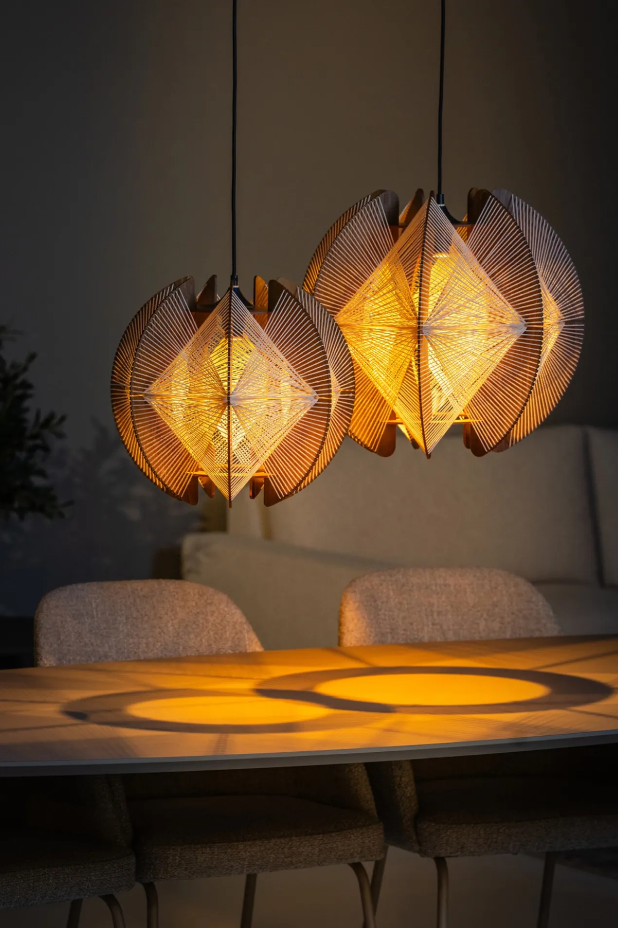 Hanglamp Jessica touw Ø50 cm walnoot