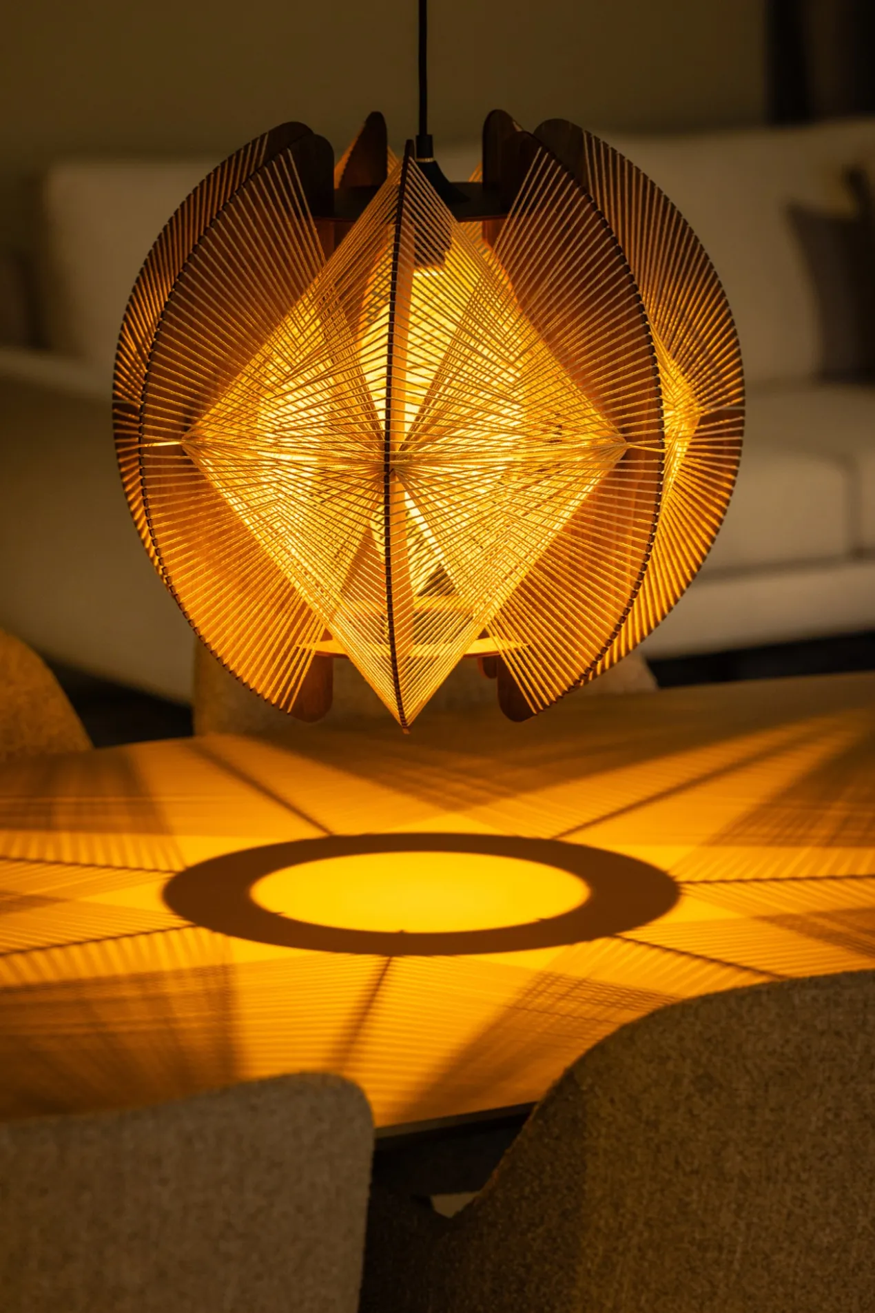 Hanglamp Jessica touw Ø40 cm walnoot