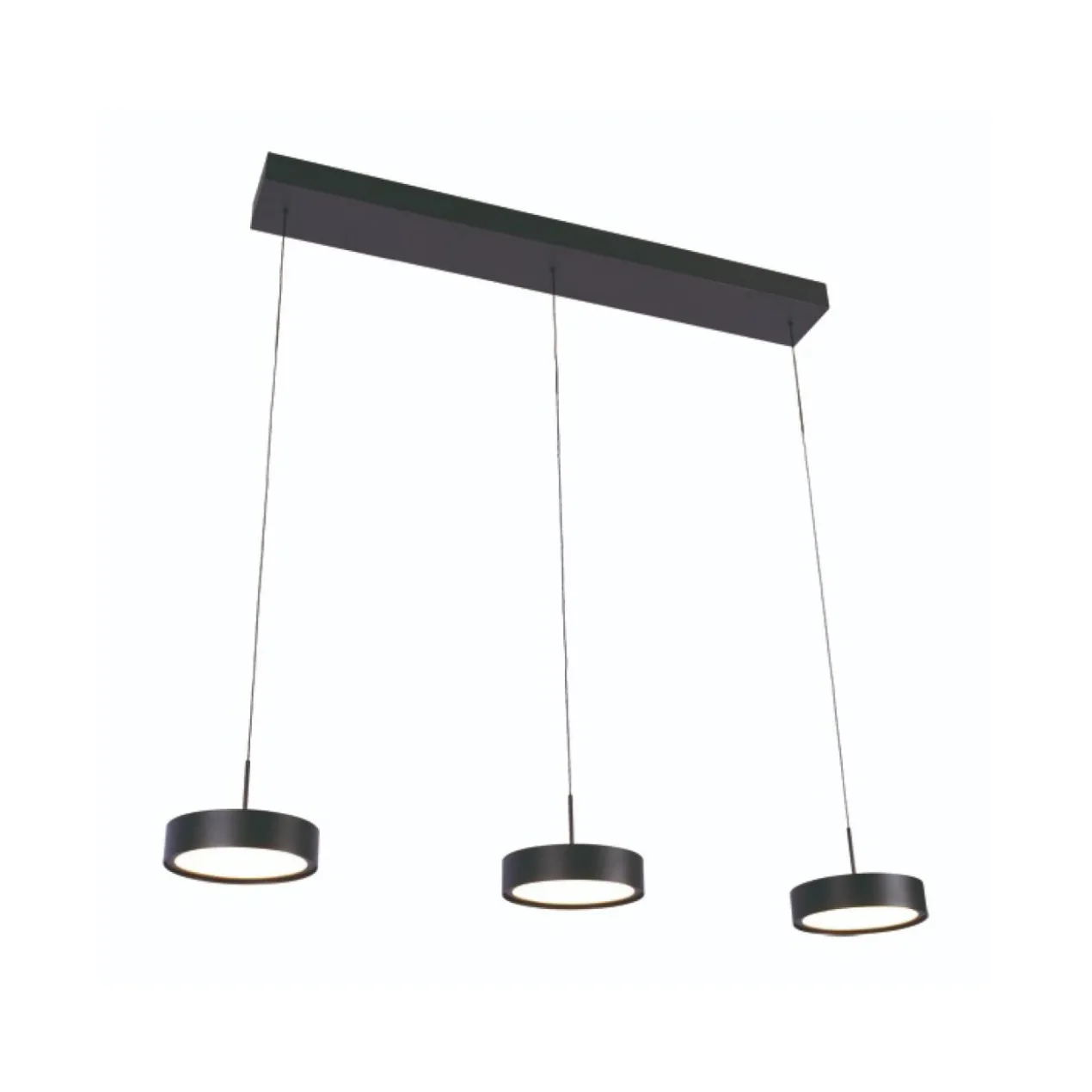 Hanglamp Karel 3-lichts balk zwart