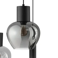 Hanglamp Ligari 8-lichts zwart/smoke