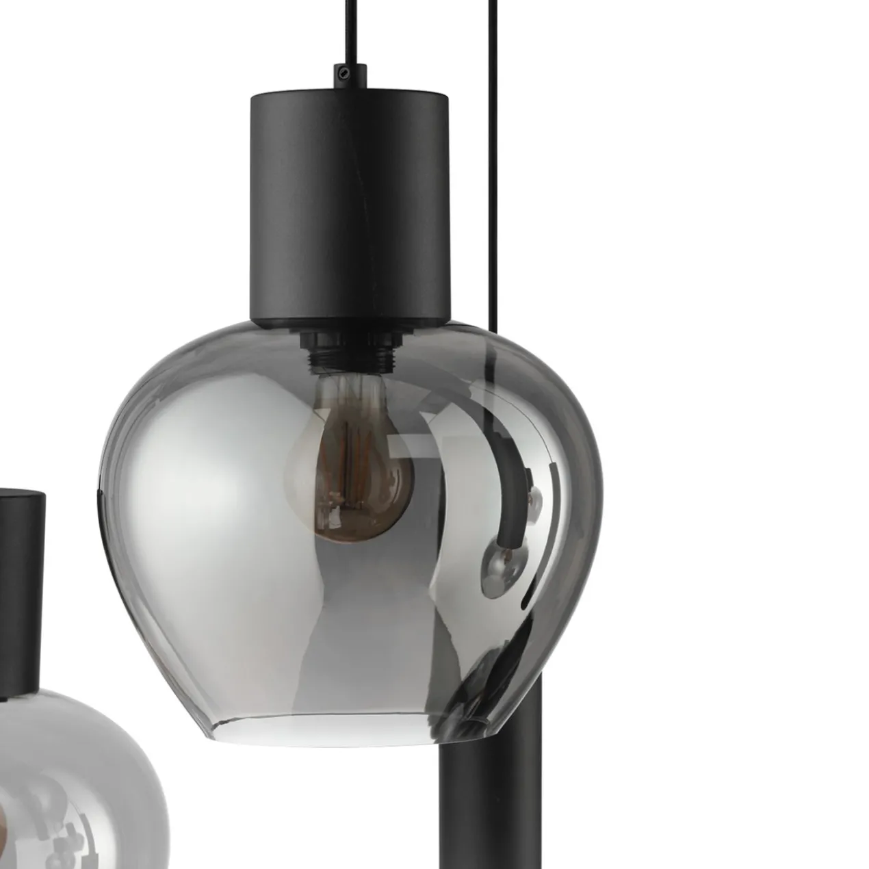 Hanglamp Ligari 8-lichts zwart/smoke