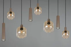 Hanglamp Lizie 8-lichts plaat brons