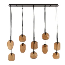 Hanglamp Mezza 10 bruin glas