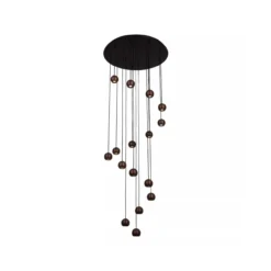 Hanglamp Montana rond CCT 16 lichts koffie