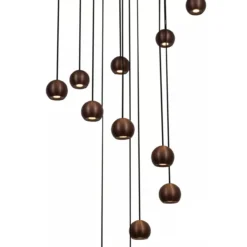 Hanglamp Montana rond CCT 16 lichts koffie