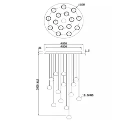 Hanglamp Montana rond CCT 16 lichts koffie