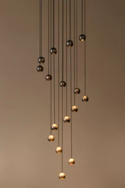 Hanglamp Montana rond CCT 16 lichts koffie
