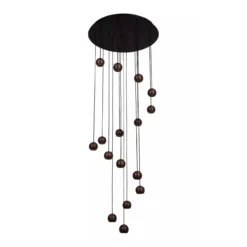 Hanglamp Montana rond CCT 16 lichts koffie