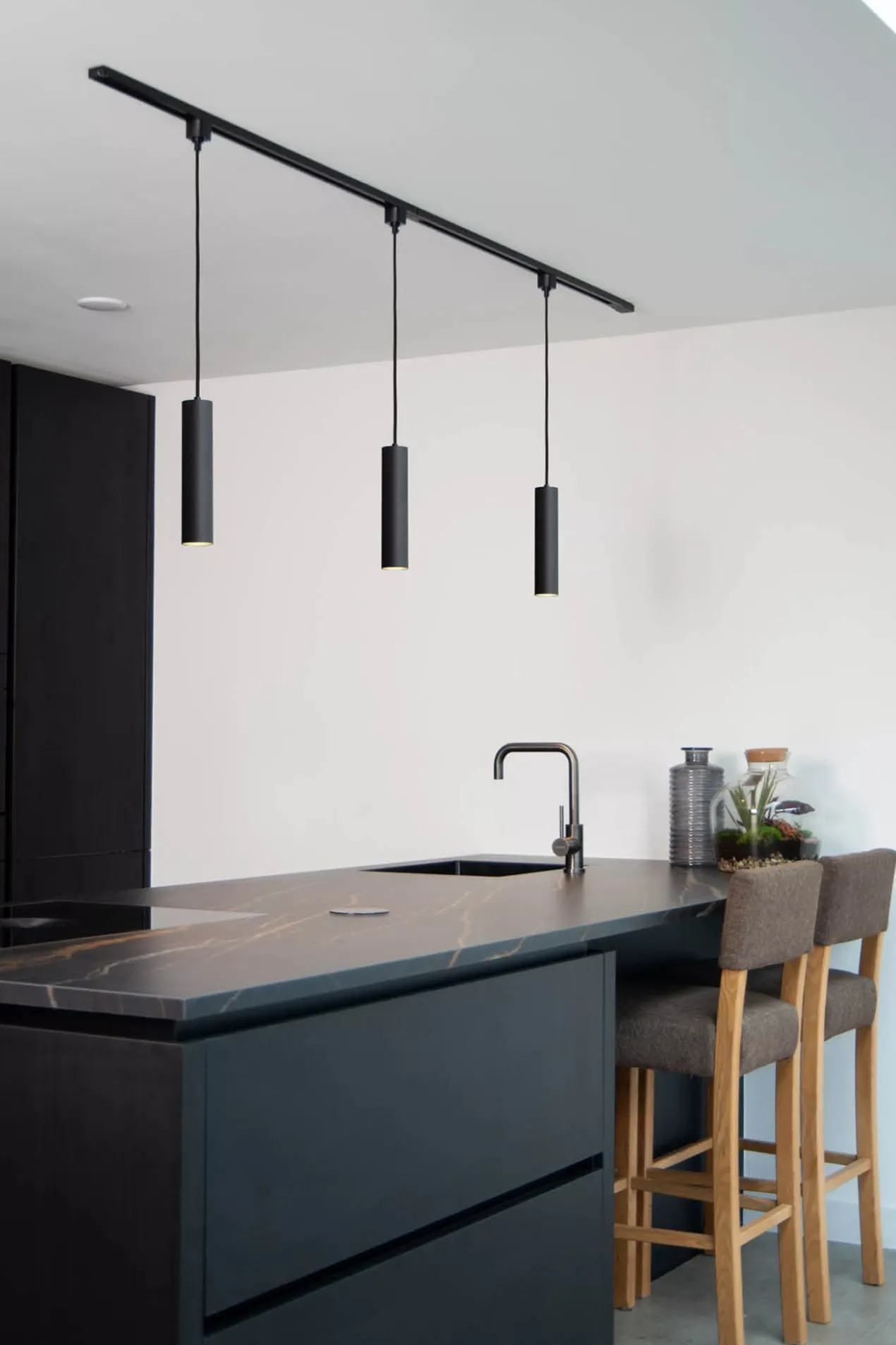 Hanglamp/Pendel Track Floris 1-fase railsysteem zwart
