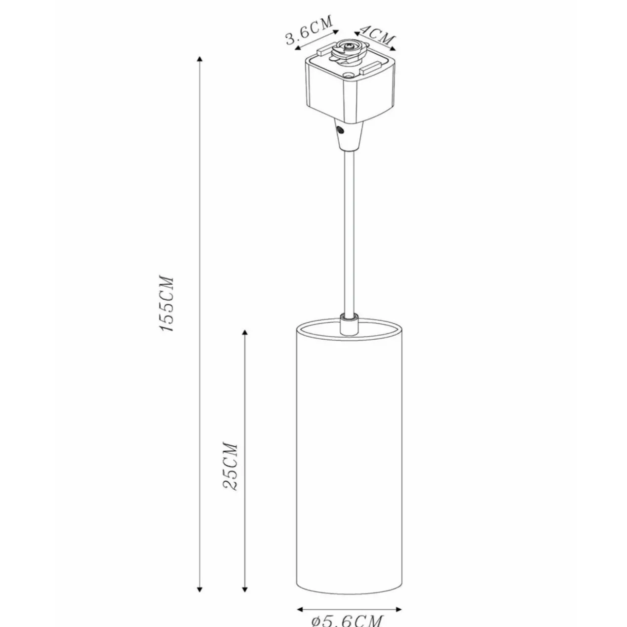 Hanglamp/Pendel Track Floris 1-fase railsysteem zwart