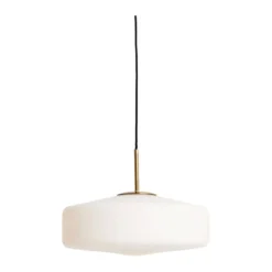 Hanglamp Pleat mat wit glas en goud ø40 cm